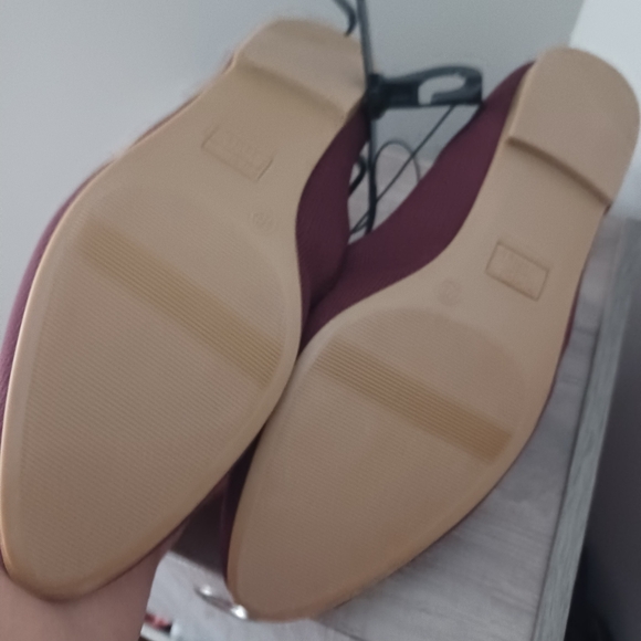 NEW Time And Tru Burgundy Knit Ballet Slip On Flats Sz 10 - Picture 3 of 3